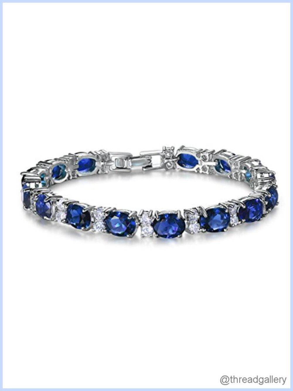 Cubic Zirconia Chain Link Bracelet Silver Tone Wedding Jewelry